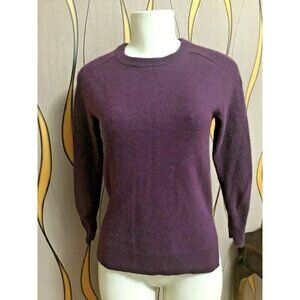 HALOGEN CREWNECK 100% CASHMERE  LADIES SWEATER  PURPLE PLUM SIZE XS-S/P #437
